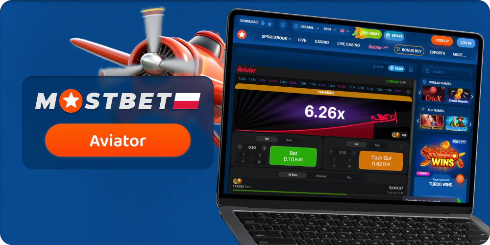 Gra Aviator w kasynie Mostbet